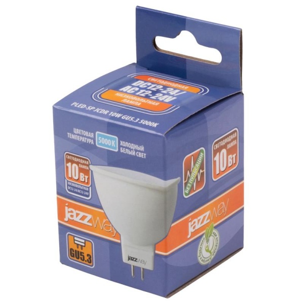 Лампа светодиодная низковольтная PLED-SP JCDR MO 10Вт 5000К холод. бел. GU5.3 12-24В AC/DC Pro JazzWay 5049727