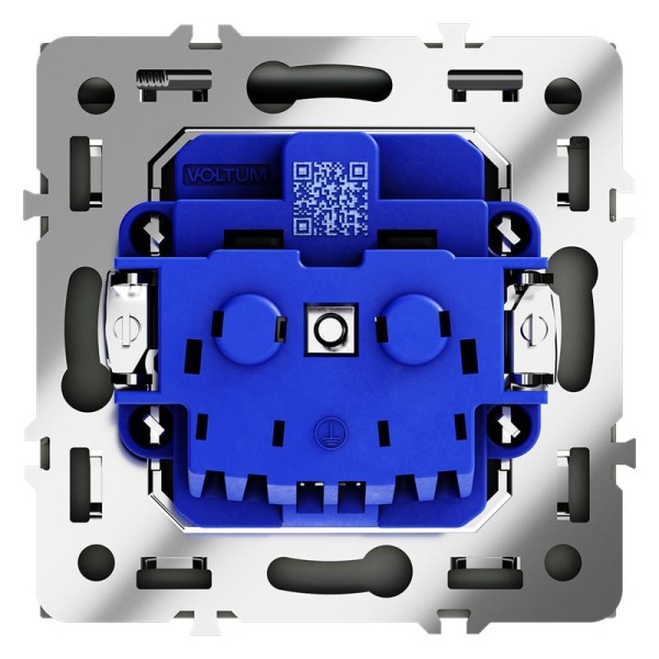 Розетка 1-м СП S70 16А с заземл. защ. шторки + крышка механизм черн. матов. Voltum VLS040308