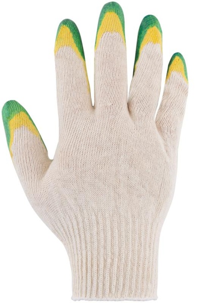 Перчатки вязаные с двойной латексной заливкой наладонника х/б 12469