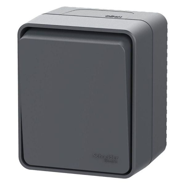 Выключатель кнопочный 1-кл. ОП AtlasDesign PROFI IP54 10АХ антрацит SE ATN544015