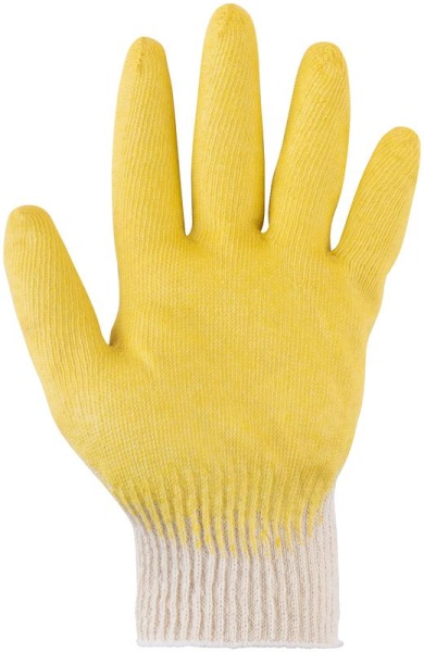 Перчатки вязаные с резиновой заливкой наладонника х/б 12470