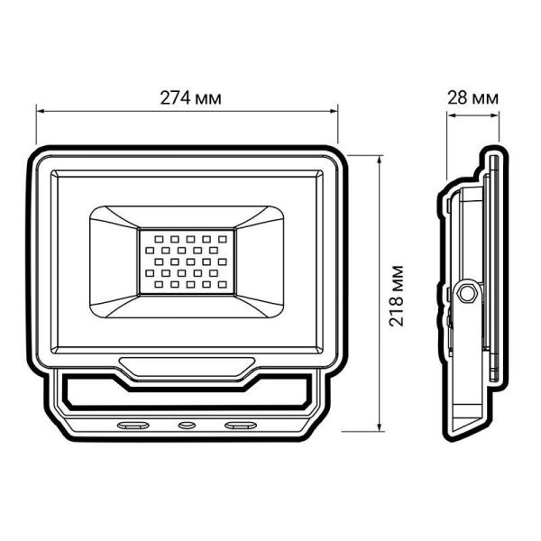 Прожектор светодиодный PFL-C3 100Вт 6500К IP65 ДО закален. прозр. стекло JazzWay 5023628A