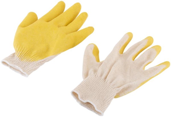 Перчатки вязаные с резиновой заливкой наладонника х/б 12470