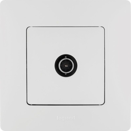 Розетка телевизионная TV СП Etika 2дБ 0-2400МГц с топологией "звезда" механизм бел. IEK 672251