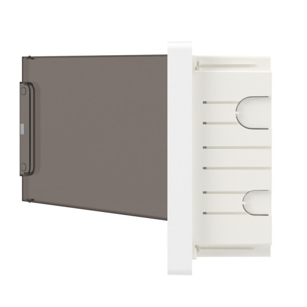 Щиток встраиваемый Фрейм (FRAME) ЩРв-п-12 12мод с тонированной дверцей с 2 шинами PEN на 6 и 8 отверст. бел. DKC F12B1WD