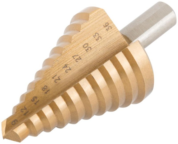Сверло по металлу ступенчатое 9-36мм 9 ступеней HSS КУРС 36404