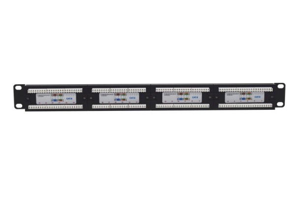 Патч-панель 19 1U кат.6 неэкранир. 24 порта RJ45 Dual IDC TOKOV ELECTRIC TKE-PP-6-1U-24P-UTP