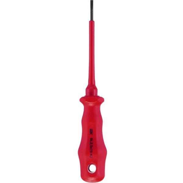 Отвертка диэлектрическая шлицевая SL2.5х75 K2 1000В ARMA2L 3 IEK A2L3-SC30-K2-SL-25-075