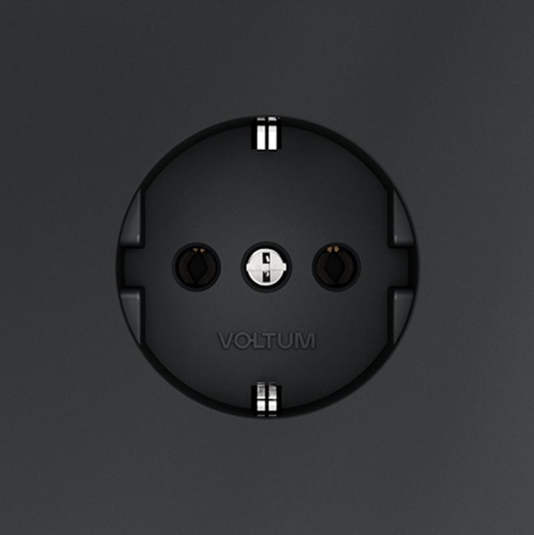 Розетка 1-м СП S70 16А с заземл. механизм графит Voltum VLS040107