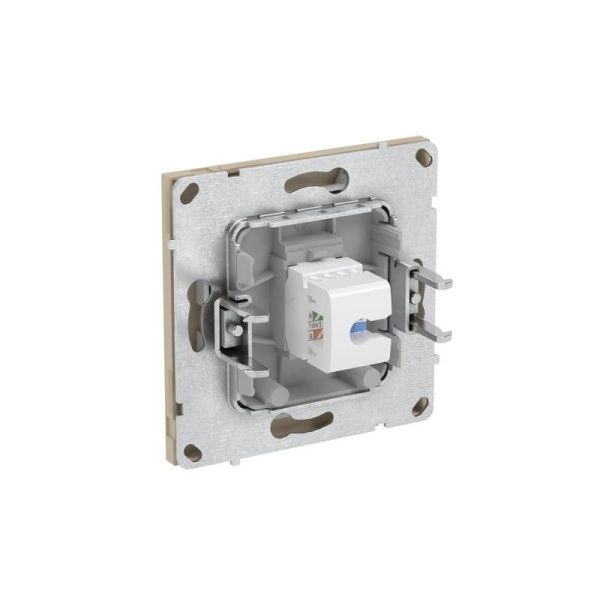Розетка компьютерная 1-м KANT RJ45 кат.5E без шторки ванильн. марципан DKC 7015663