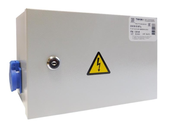 Ящик с понижающим трансформатором ЯТП 0.25 230/12 (3 авт. выкл.) IP54 TOKOV ELECTRIC TKE-TT13-12-250-54