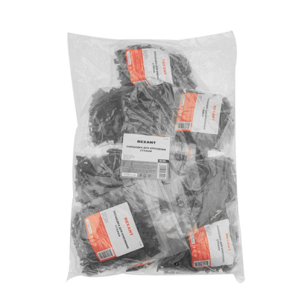 Площадка для крепления стяжки 22х16мм (ПС-2) черн. (уп.100шт) Rexant 07-2103