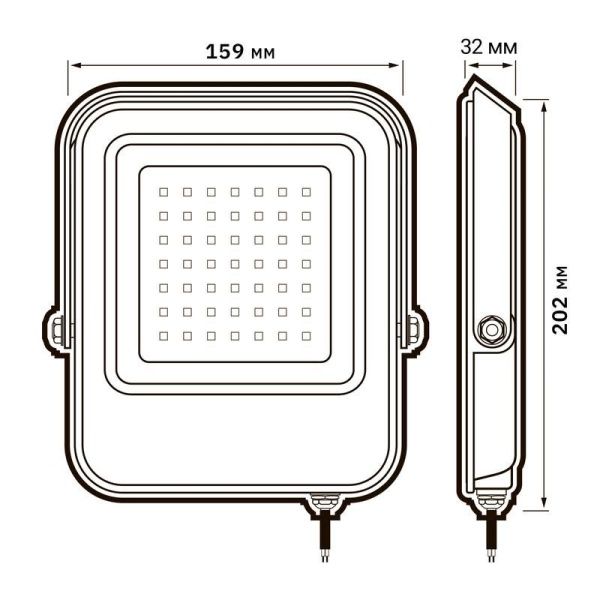 Прожектор светодиодный PFL-V 50Вт 6500К IP65 ДО JazzWay 5039735