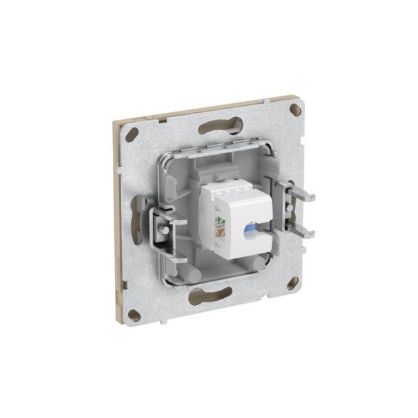 Розетка компьютерная 1-м KANT RJ45 кат.5E без шторки ванильн. марципан DKC 7015663