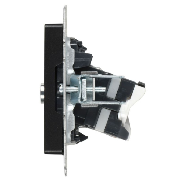 Розетка компьютерная + телевизионная 2-м Brite РТВ/РК12-БрЧ RJ45 кат.5E + TV механизм черн. IEK BR-AK20-1-K02