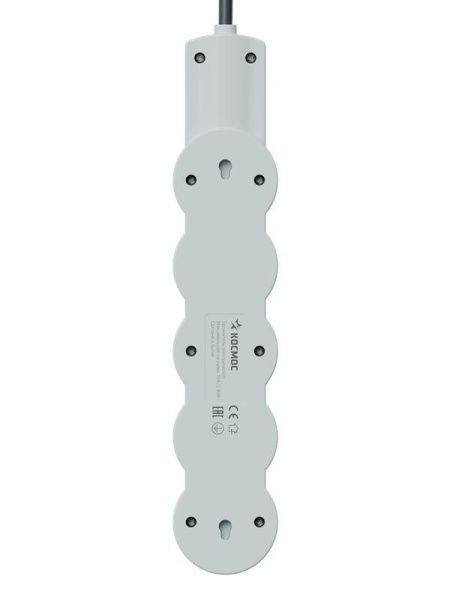 Удлинитель 4х5м с заземл. 10А IP20 USB type-Aх2 + type-C 2500Вт 220В ПВС 3х1 с выкл. черн. КОСМОС YKsm5m4g-Z-VU10А-B