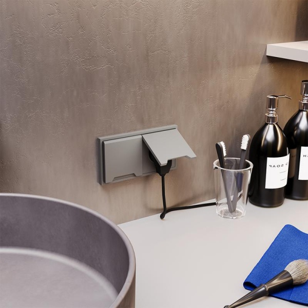 Розетка 1-м СП S70 16А с заземл. защ. шторки + крышка механизм кашемир Voltum VLS040303