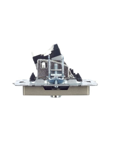 Розетка компьютерная + телевизионная 2-м Brite РТВ/РК12-БрШ RJ45 кат.5E + TV механизм шампань IEK BR-AK20-1-K37