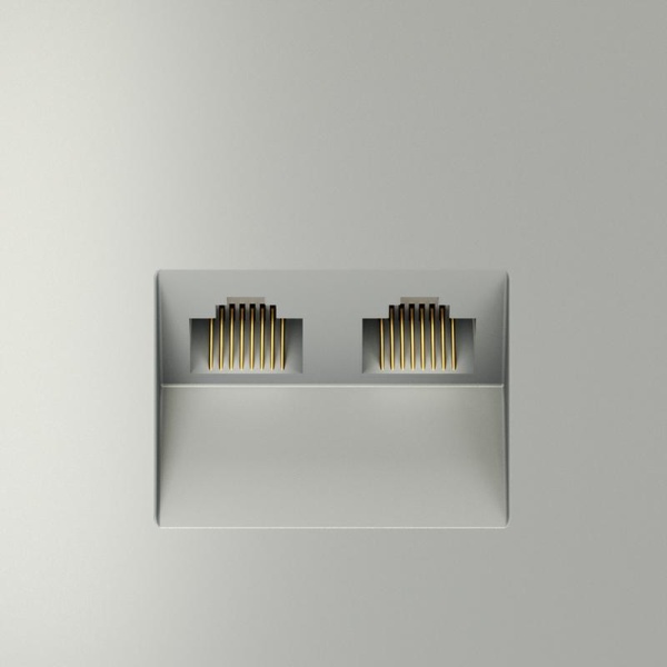 Розетка компьютерная 2-м СП S70 RJ45 + RJ45 кат.6 механизм сталь Voltum VLS060205