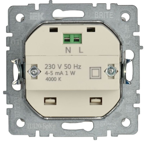 Подсветка светодиодная BRITE встраив. ПЛ20-БрКр механизм беж. IEK BR-FL20-K10