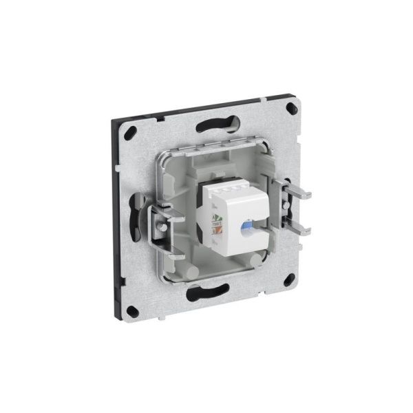 Розетка компьютерная 1-м KANT RJ45 кат.6A без шторки черн. уголь DKC 7012673