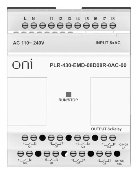 Модуль расширения входов выходов ПЛК 430 8 DI 8 RO 220В AC ONI PLR-430-EMD-08D08R-0AC-00