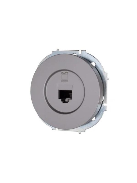 Розетка компьютерная СП OSEN RJ45 кат.6 механизм сер. матов. LEZARD 743-7488-140