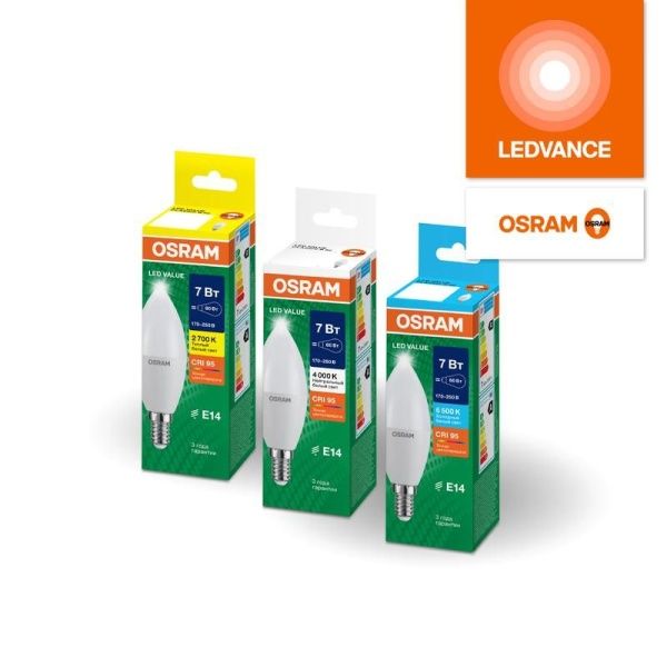 Лампа светодиодная LED G4 Value LVCLB75 10W/927 CRI95 10Вт 2700К 1000лм свеча матов. E14 170-250В OSRAM 4058075579125