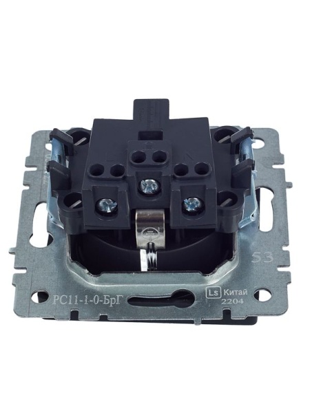 Розетка 1-м СП BRITE РС11-1-0-БрГ 16А с заземл. без защ. шторки механизм графит IEK BR-R11-16-K53