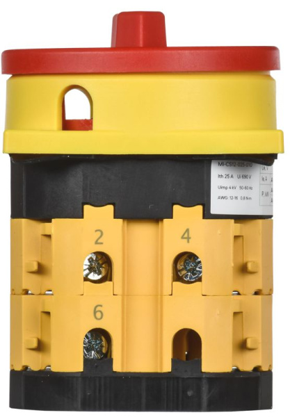 Переключатель кулачковый 25А (сх. 10) закрытая рукоятка авар. IEK MI-CS12-025-010