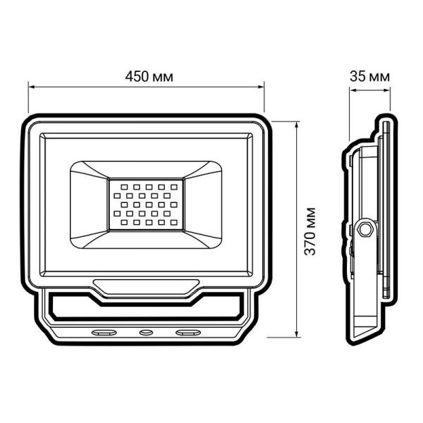 Прожектор светодиодный PFL-C3 300Вт 6500К IP65 ДО с клапаном закален. прозр. стекло Pro JazzWay 5032156