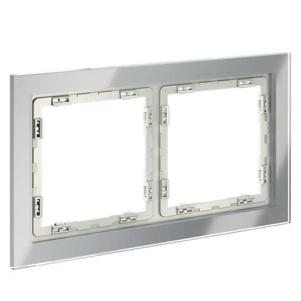 Рамка 2-м S70 стеклян. сталь Voltum VLS110205