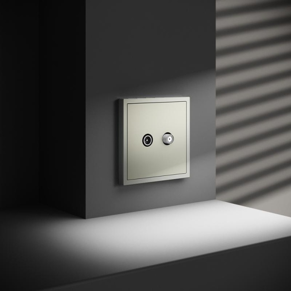 Розетка телевизионная оконечная TV + SAT 2-м СП S70 механизм сталь Voltum VLS060405