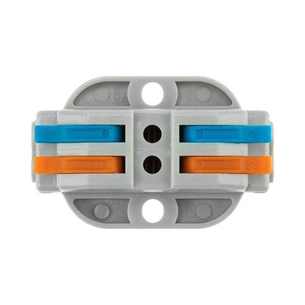 Клемма строительно-монтажная СМК проходная 222-422P 2п 0.08-4кв.мм с монтажной площадкой сер. (блист.5шт) Rexant 07-6262-5