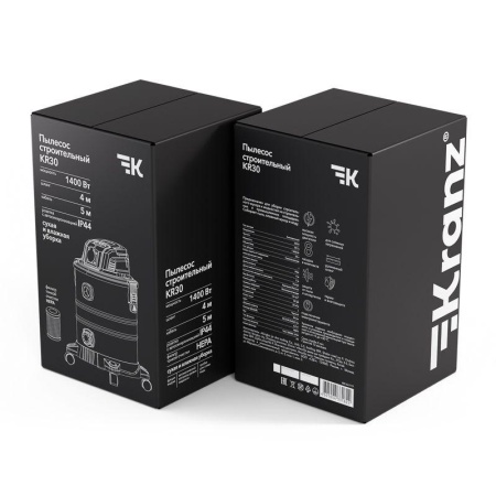 Пылесос строительный KR30 1400Вт 30л 4м Kranz KR-16-1117