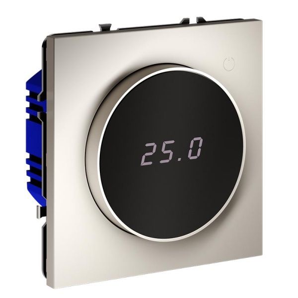 Терморегулятор электронный S70 с индикацией и датчиком для теплого пола механизм кашемир Voltum VLS070103