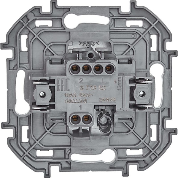 Переключатель 1-кл. Inspiria 10А IP20 250В 10AX механизм алюм. IEK 673652