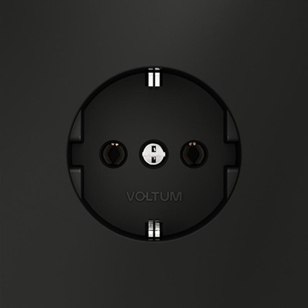 Розетка 1-м СП S70 16А с заземл. механизм черн. матов. Voltum VLS040108