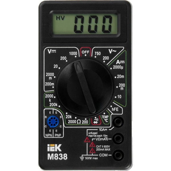 Мультиметр цифровой Universal M838 IEK TMD-2S-838