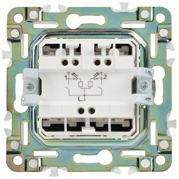 Выключатель проходной 2-кл. SKANDY 10А SK-V10Bl с индикацией черн. IEK SK-V22-1-10-K02