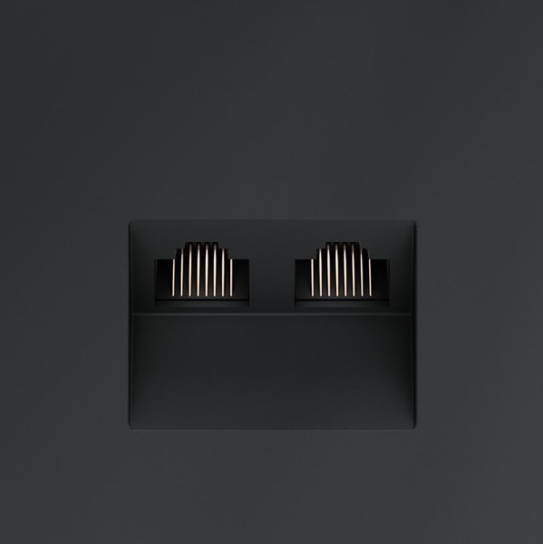 Розетка компьютерная 2-м СП S70 RJ45 + RJ45 кат.6 механизм графит Voltum VLS060207