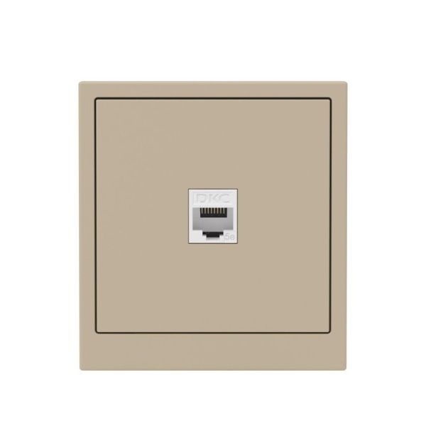 Розетка компьютерная 1-м KANT RJ45 кат.5E без шторки ванильн. марципан DKC 7015663