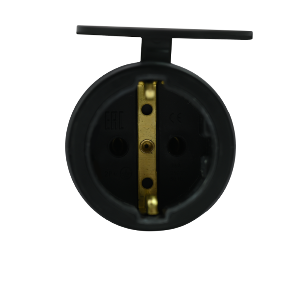 Розетка 1-м MultiSet 16А 250В IP44 с заземл. каучук черн. SE MST4002BK