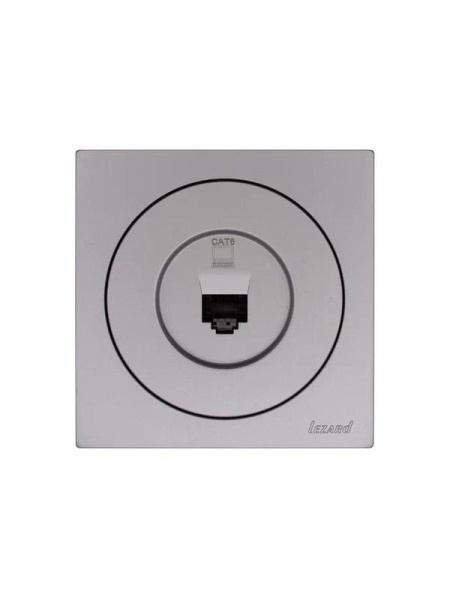 Розетка компьютерная СП OSEN RJ45 кат.6 механизм сер. матов. LEZARD 743-7488-140