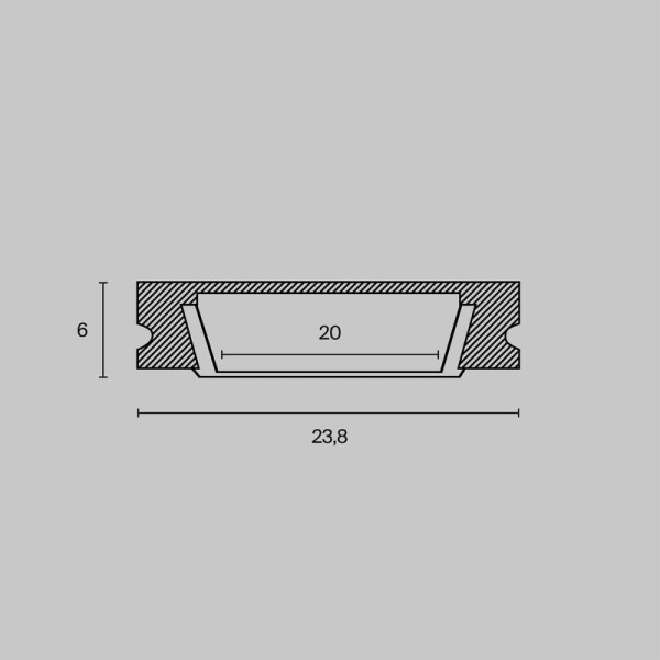 Профиль накладной 24х6 алюм. Maytoni ALM002S-2M
