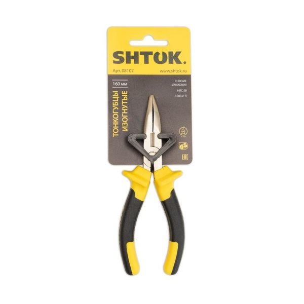 Тонкогубцы изогнутые 1000В 160мм (08107) SHTOK 376277
