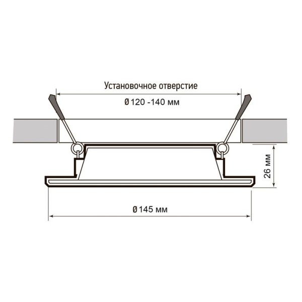 Светильник светодиодный PLED DL7 12Вт 3000К IP54 1020лм WH встраив. бел. Pro JazzWay 5069060