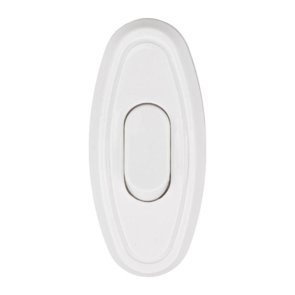 Выключатель-кнопка 6А 250ВON-OFF на электропровод для настольной лампы/бра бел. Rexant 36-3016