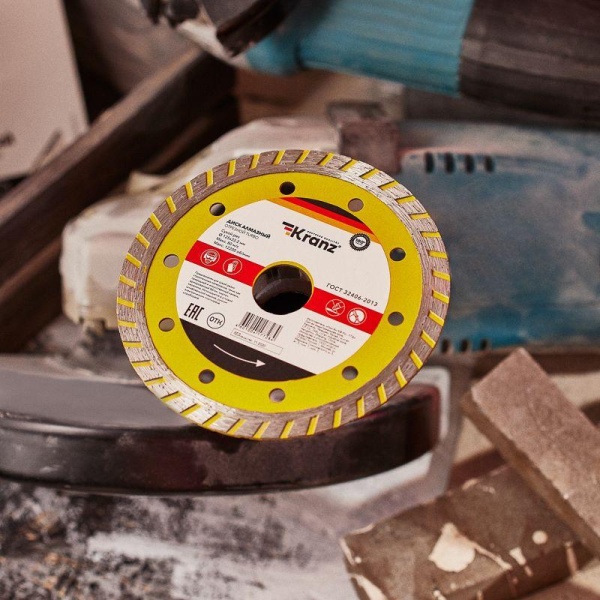 Диск отрезной алмазный Turbo 125х22.2мм Kranz KR-90-0121