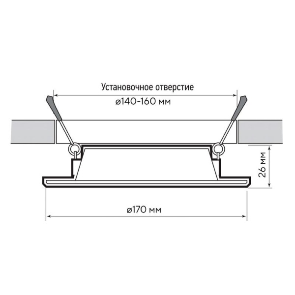Светильник светодиодный PLED DL7 WH Downlight 18Вт 4000К 170х26мм IP54 ДВО встраив. Pro JazzWay 5046658